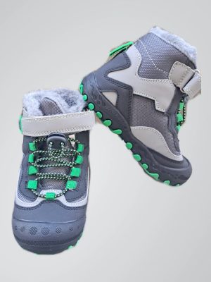 Παιδικά μποτάκια για αγόρι γκρι με πράσινες λεπτομέρειες